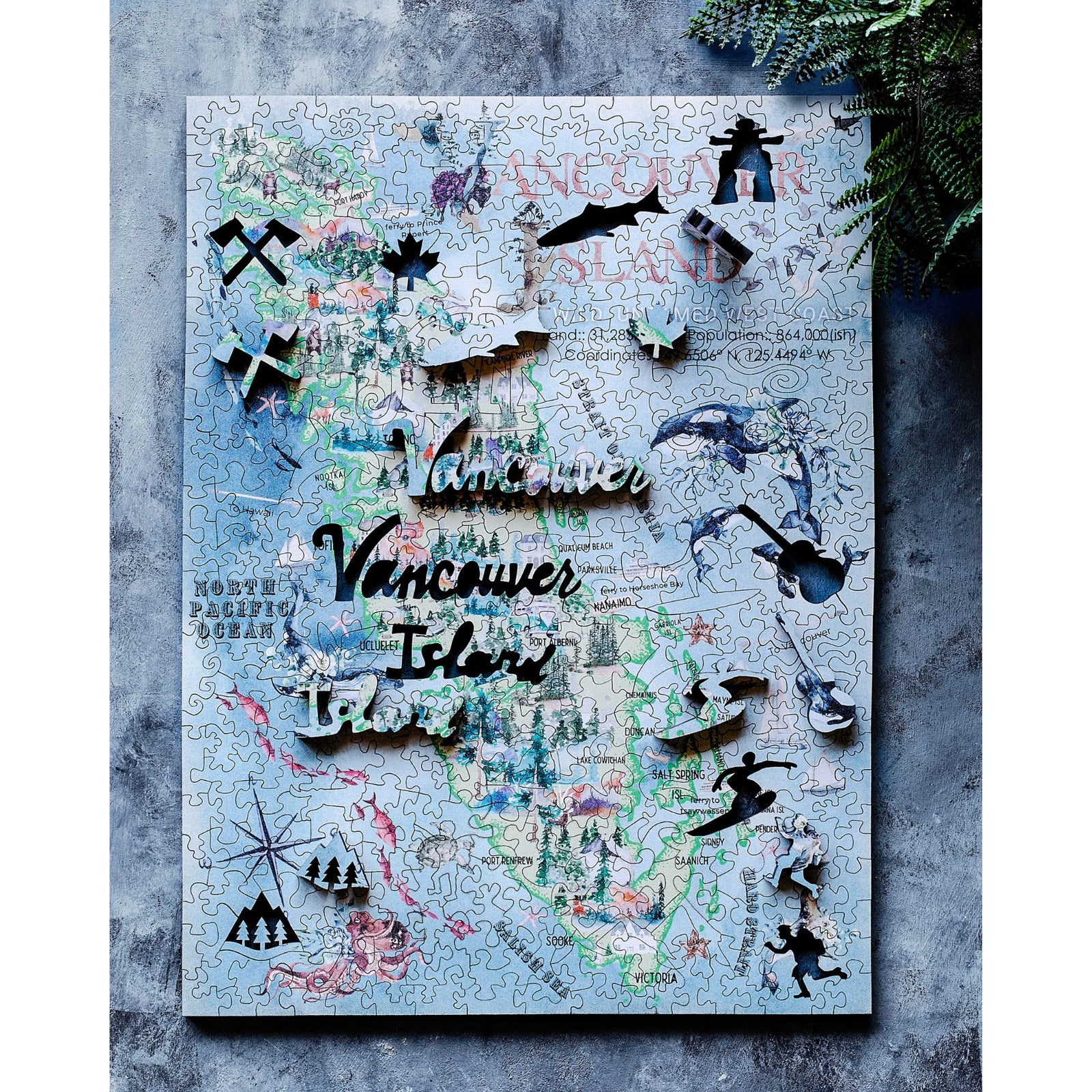 Casse-tête carte de l'île de Vancouver
